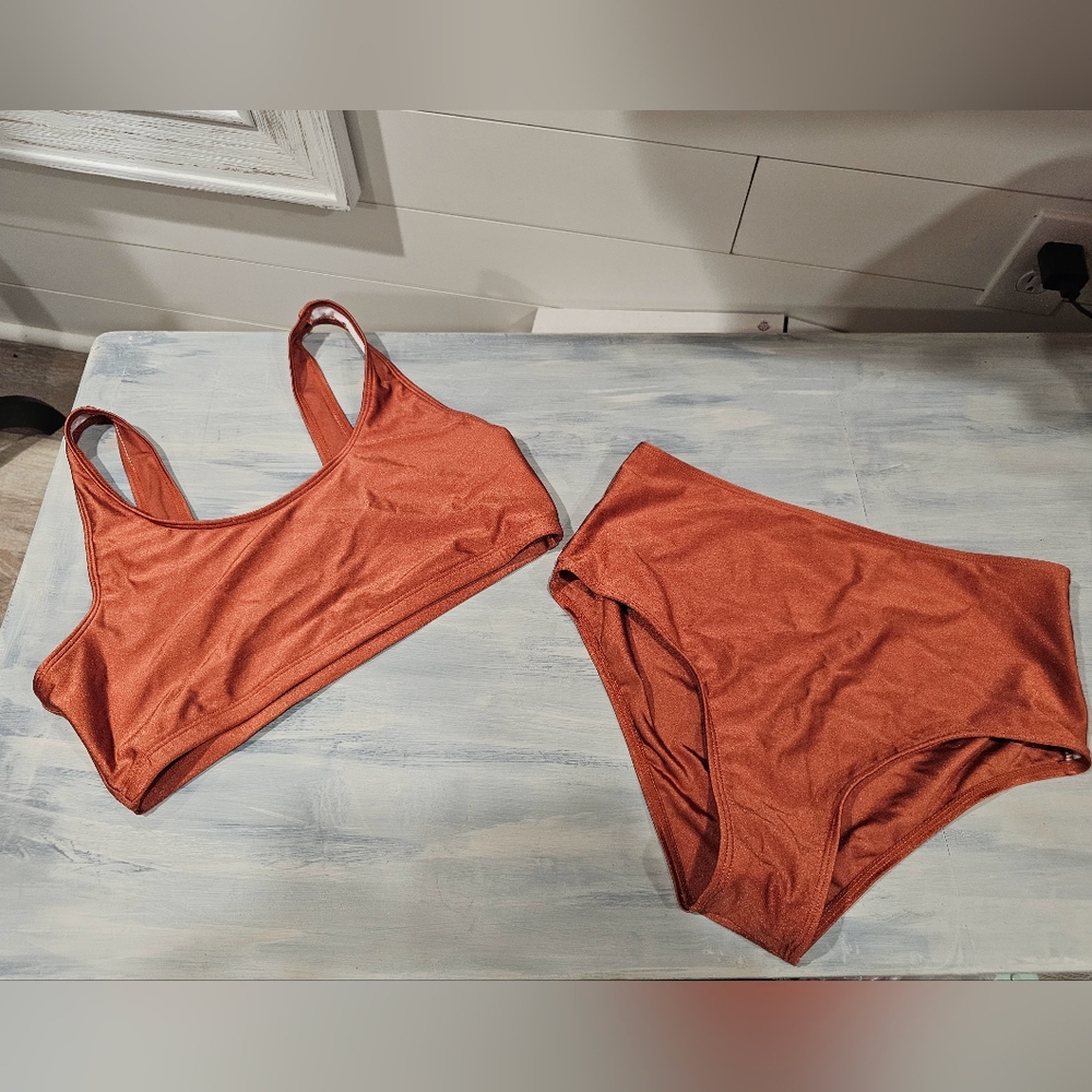 Size M high Waisted Bikini Copper Color